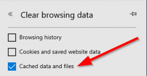 Only select cached data files