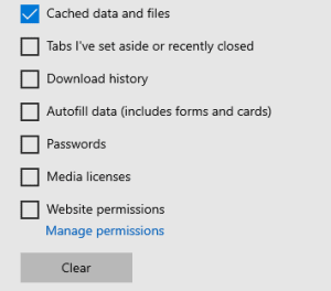 Select the Clear button