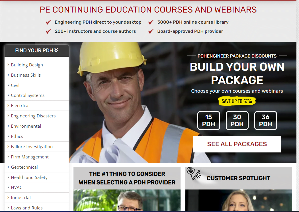 TEST - PE Continuing Education Courses And Webinars - PDHengineer.com